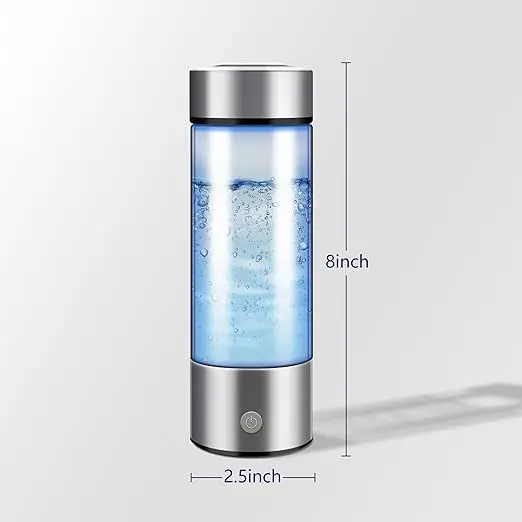 Portable USB Hydrogenated Water Generator Bottle 420ml SPE/PEM (White) | SPE/PEM Technology, For Home and Office Use, Travel, Physical Activities, USB Connection