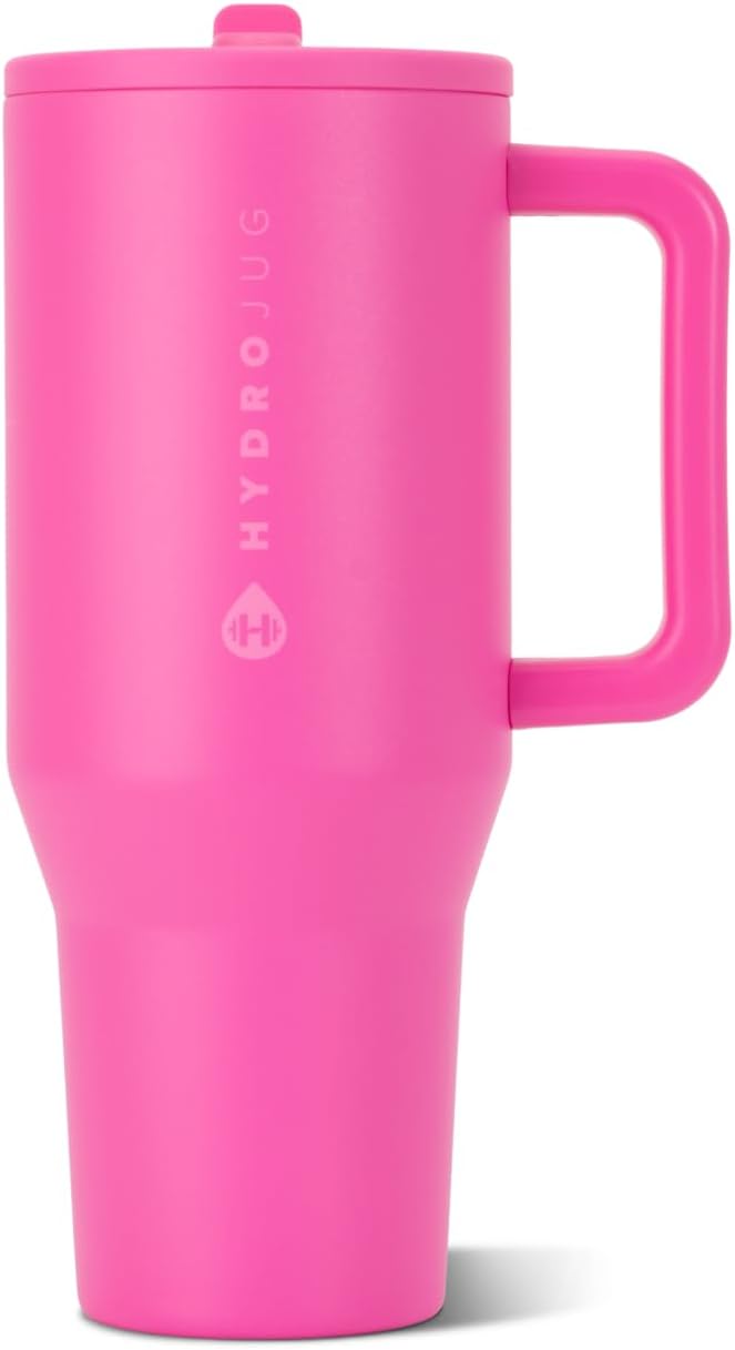 HydroJug Traveler 32oz, Insulated Tumbler with Handle & Straw, Fruit Punch