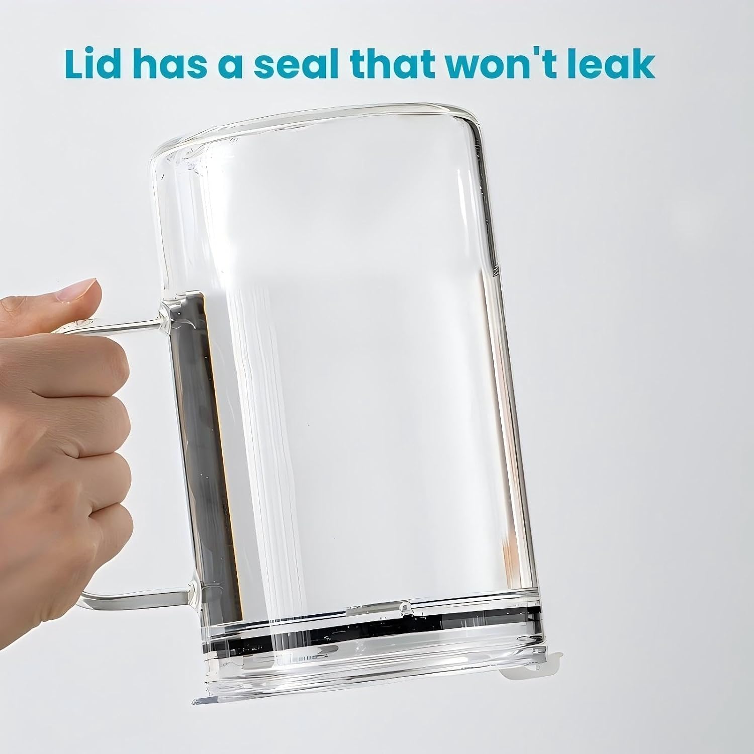 33.81 OZ Large Capacity Cold Drink Glass cup, Mug with Handle,Lid and Straw,for Coffee,Ice Tea, Beer,Water,Other Hot And Cold Drinks,-68°F to 300°F,Wide Mouth, Easy Clean,Tumbler Reusable for Gifts - Image 7