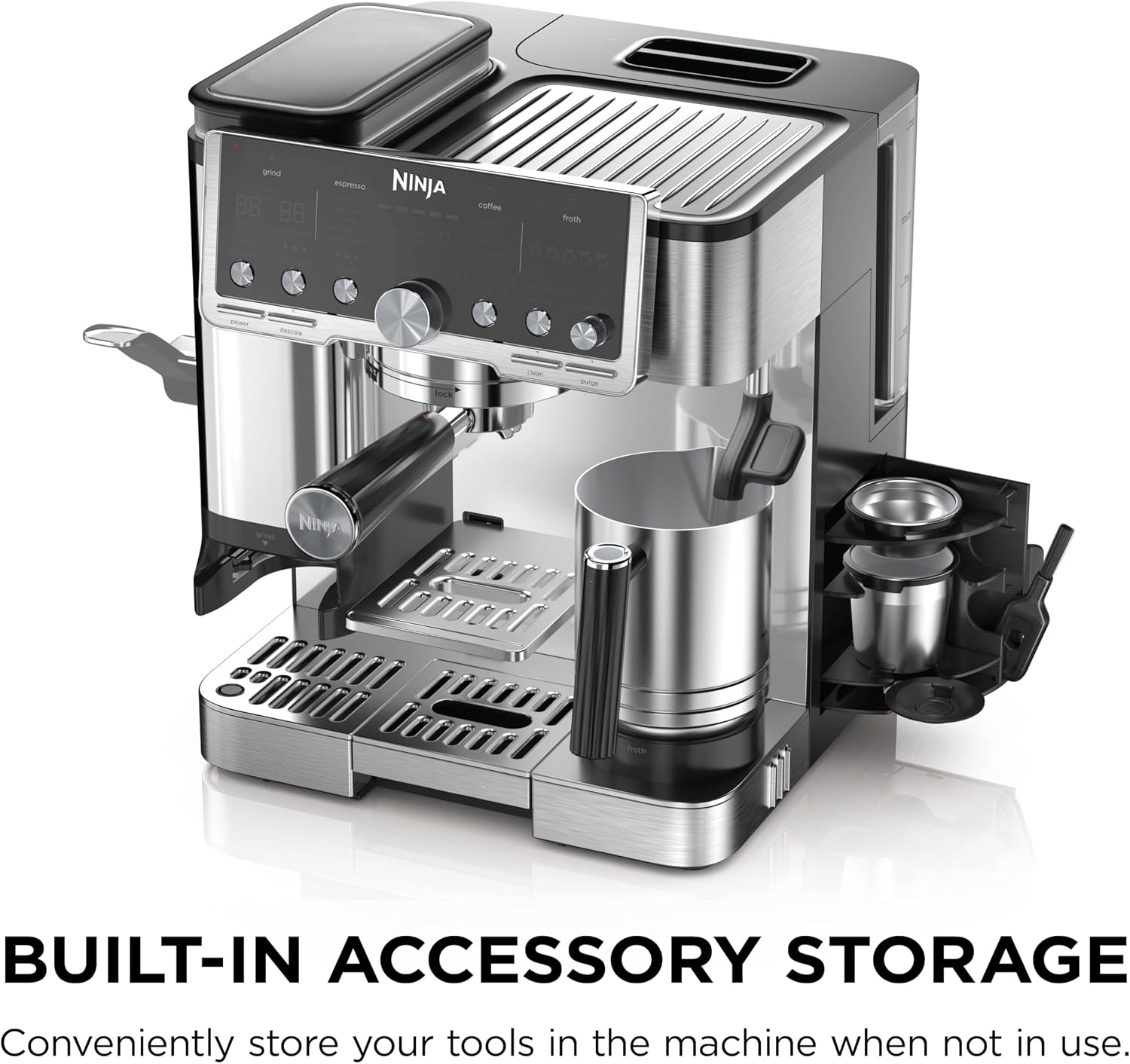 Ninja Luxe Café Pro Series, Espresso Machine, Drip Coffee, Cold Brew, Hot Water, Integrated Tamper, Built-in Grinder, Hands-Free Frother for Cappuccinos, Lattes, Americanos, Dairy or Non-Dairy, ES701 - Image 13