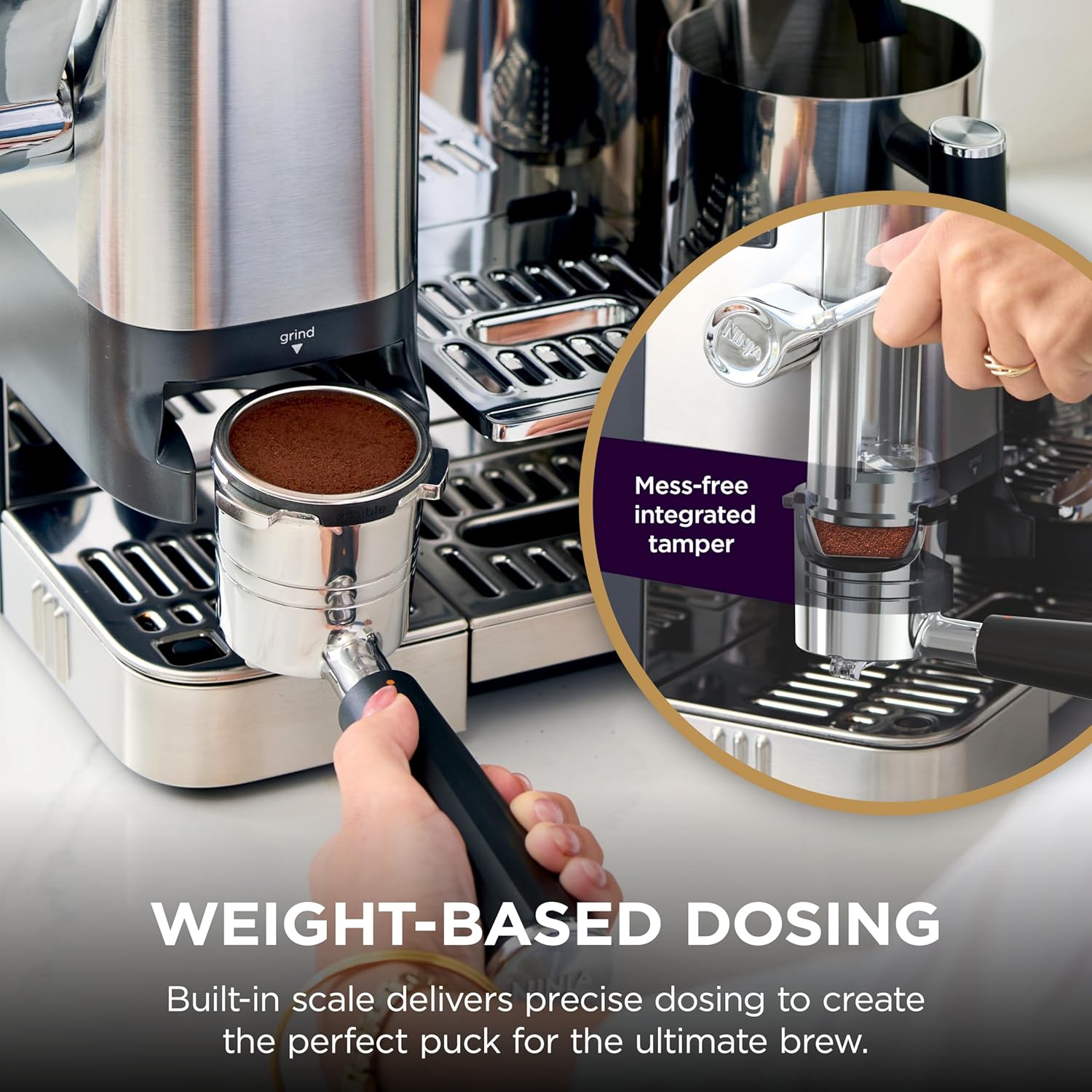 Ninja Luxe Café Pro Series, Espresso Machine, Drip Coffee, Cold Brew, Hot Water, Integrated Tamper, Built-in Grinder, Hands-Free Frother for Cappuccinos, Lattes, Americanos, Dairy or Non-Dairy, ES701 - Image 5